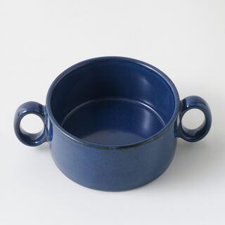 La Mesa stoneware mid bowl with lid, blue 15.2*10.3*5.1 cm
