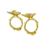 La Mesa Napkin Ring 2 Pieces Set Alloy Gold Butterfly image number 2