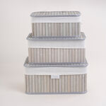 Cottage grey bamboo basket set with lid 3 pcs image number 1