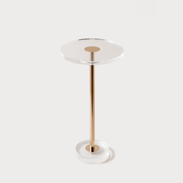 Homez Serena Side Table, Gold 30*30*60Cm image number 1