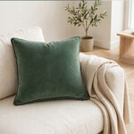 Homez Green Plain Cushion Cover, 45*45Cm image number 1