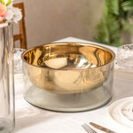 Oulfa gold glass / metal bowl 28*28*14 cm image number 2