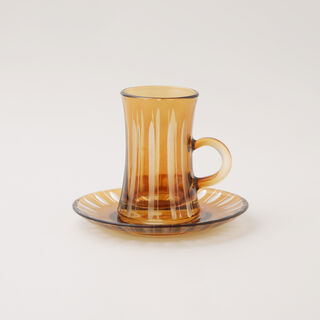 Dallaty 12pcs glass tea set, brown