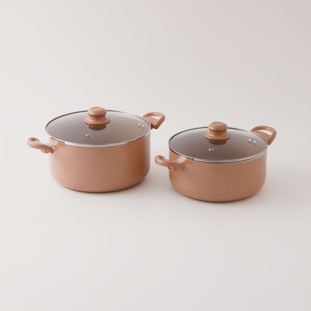 Pentola 12Pcs Granite Nonstick Cookware Set, Brown image number 2