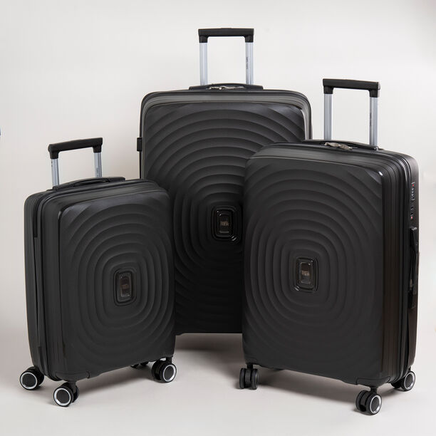Travel vision durable PP 3 pcs luggage set, black image number 0