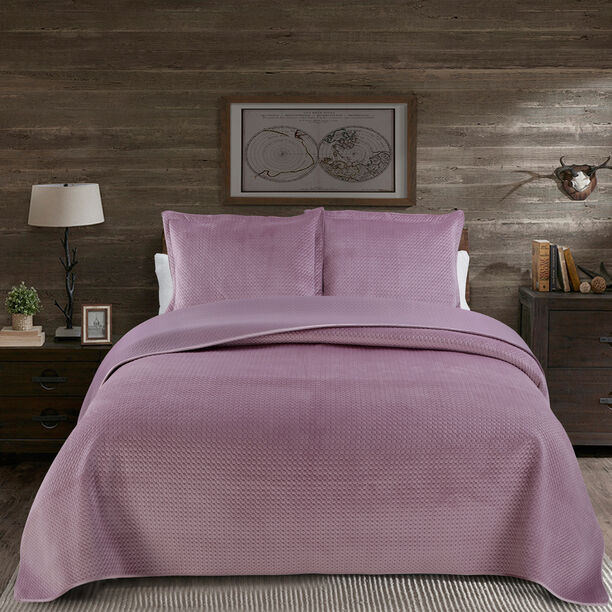 3 pieces Bedspread Purple image number 2