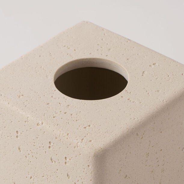Homez Polyresin Tissue Cover Box, Beige 14.5*14.5*15.5Cm image number 1