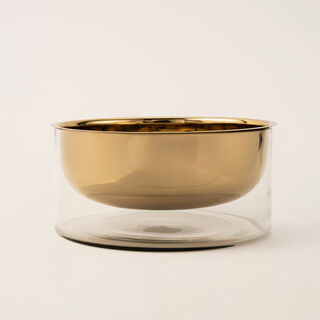 Oulfa gold glass / metal bowl 22*22*10 cm