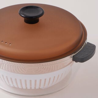 Alberto borosilicate glass mixing bowl with filler basket 2.2L