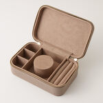 هومز صندوق مجوهرات سفر كرتون مستطيل 11.4*18*5.7سم، بيج image number 2