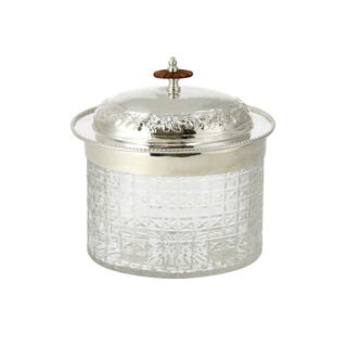 AMBRA SILVER PLATED BISCUIT BOX