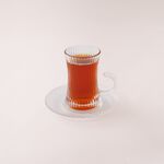 Dallaty clear glass with ine pattern tea and coffee set 18 pcs image number 4
