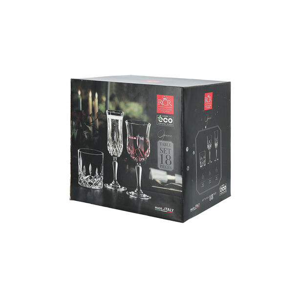 RCR transparent italian crystal glasses set of 18 pc image number 0
