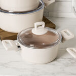 Alberto ceramic cookware set, 9 pieces, beige image number 3