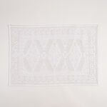 Boutique Blanche White Cotton Diamond Jacquard Bathmat, 60*90 Cm image number 0