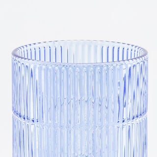 "Homez navy ribbed glass vase 14*14*27.6 cm