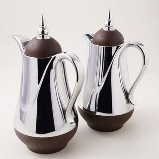 Dallaty Plastic Vacuum Flask Set Of 2, 1L, Wooden Color