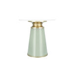 Side Table Grey Glass Base White Marble Top 46 *46 cm image number 1