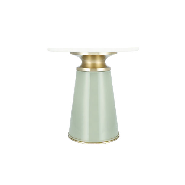 Side Table Grey Glass Base White Marble Top 46 *46 cm image number 1