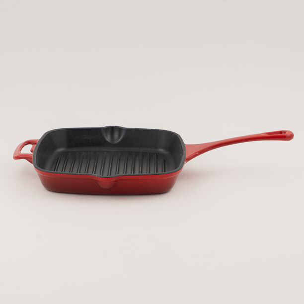Alberto enameled cast iron square grill pan 50*27*4.5cm, red image number 1