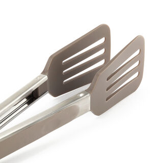 Alberto Silicone Food Tong With Steel Handle Brown Color