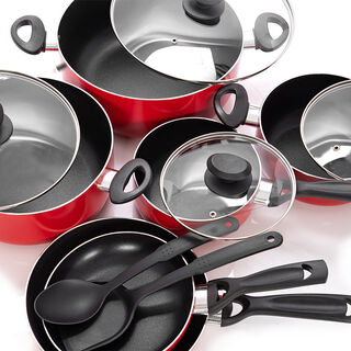 Betty Crocker 12Pcs Non Stick Cookware Set With Glass Lid