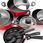 Betty Crocker 12Pcs Non Stick Cookware Set With Glass Lid image number 2