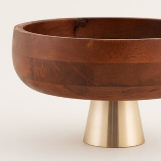 لا ميسا وعاء تقديم خشبي بقاعدة معدنية 25.5 سم