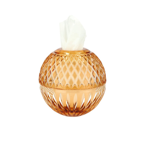 AMBER CRYSTAL TISSUE BOX ROUND SHAPE image number 2