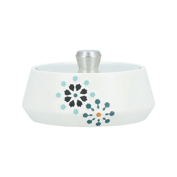 Dallaty white porcelain date bowl with lid 15.5*15.5*10 cm image number 1