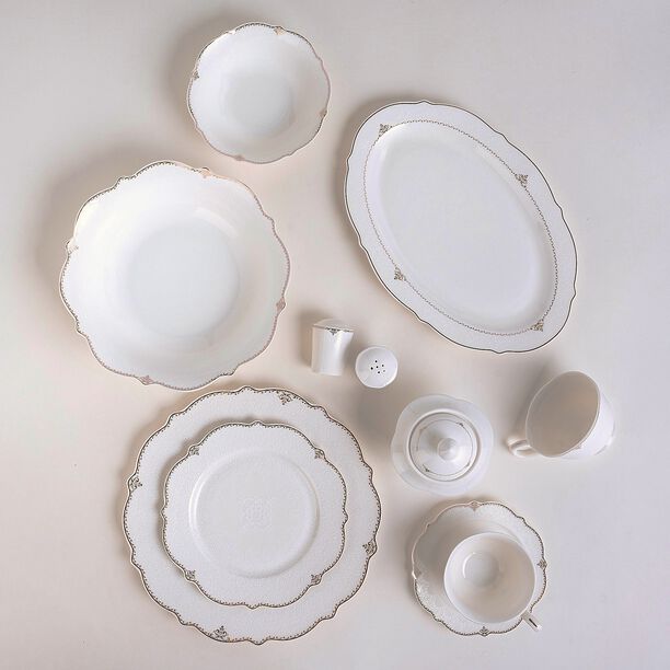 La Mesa white bone china dinner set 47 pcs image number 4