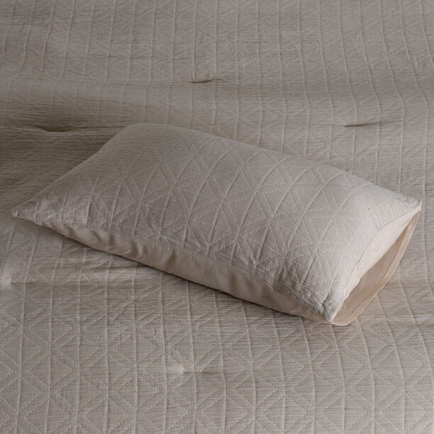 بوتيك بلانش طقم لحاف قطني جاكارد 3 قطع مقاس توين 260*240 سم، بيج image number 6