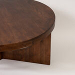 Homez wooden coffee table in brown 91*91*43cm image number 1