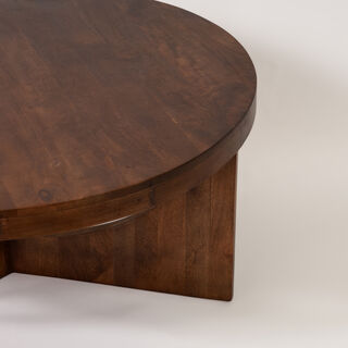 Homez wooden coffee table in brown 91*91*43cm