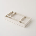 Homez beige velvet jewelry organizer 6 divisions 21*12.5*2.6cm image number 1