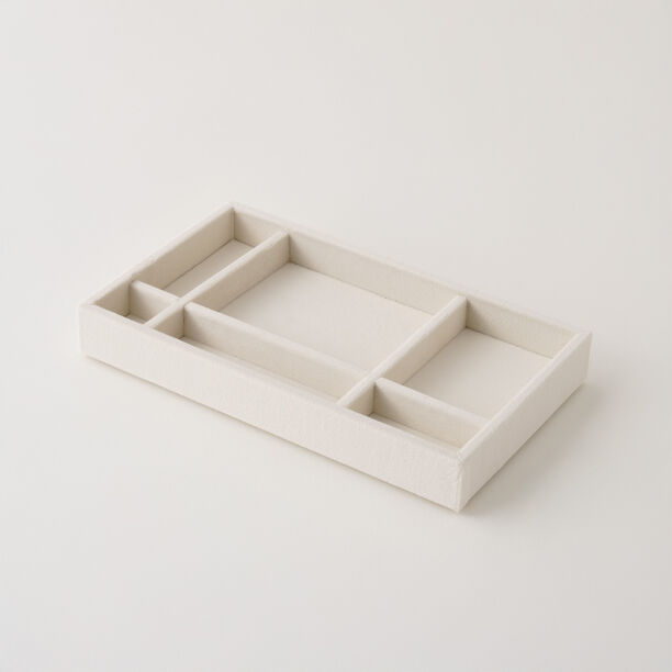 Homez beige velvet jewelry organizer 6 divisions 21*12.5*2.6cm image number 1