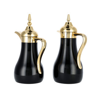 Dallaty gold and black steel flask 1L + 700ml 2 pcs