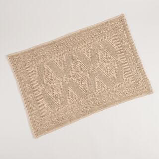 Boutique Blanche Diamond Jacquard 100% Cotton Bathmat 60*90Cm Natural