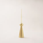Metal candle holder 20*8cm in shiny gold image number 1