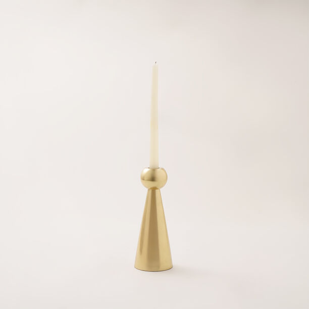 Metal candle holder 20*8cm in shiny gold image number 1