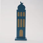 هومز مجموعة منارة قطعة ديكور خشبية، أزرق، 13*8*43 سم image number 0
