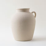 Homez Clay Stone Pot Vase 25*30*33Cm, Offwhite image number 0