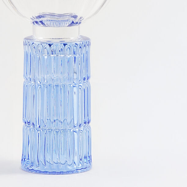 Homez glass ribbed oud burner 10*10*15.7cm, blue image number 3