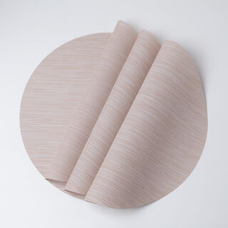 La Mesa 4pcs imitation leather round placemat, beige 38*38cm