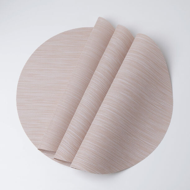 La Mesa 4pcs imitation leather round placemat, beige 38*38cm image number 2