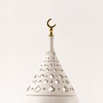 Homez ceramic white candle holder 19.8*19.8*37.5 cm image number 2
