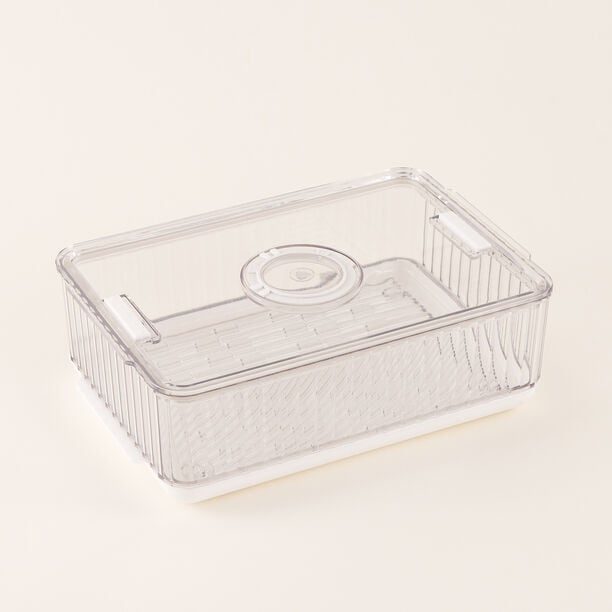 وعاء تخزين طعام بلاستيك شفاف 26.5*18*13.5 سم image number 0