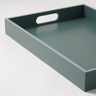 دلتي صينية خشب مستطيلة 35*50*6سم، أخضر