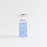 Homez glass ribbed oud burner 10*10*15.7cm, blue image number 0