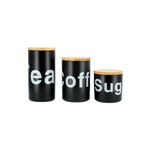 3 piece black porcelain canister set image number 0